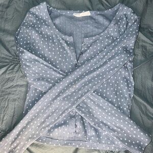 Blue floral sweater and tank top set